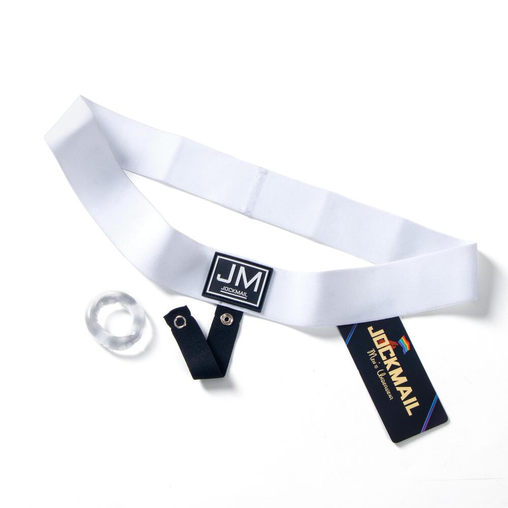 Jockmail cockring med livbånd - Hvit - G-Shop AS