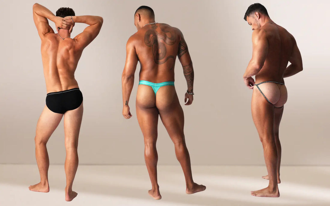 brief vs thong vs jockstrap undertøy for menn sammenligning