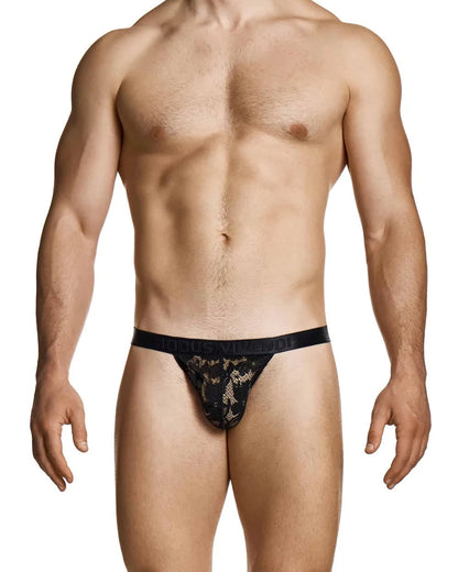 Floral Lace Thong - Svart - G-Shop AS
