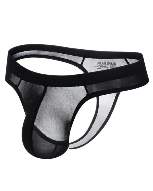 Jockmail Ice Silk Thong - Svart - G-Shop AS