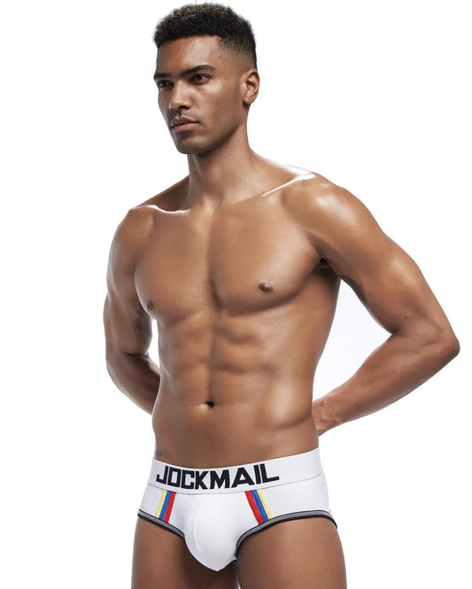 Jockmail Tri Tone Brief - Hvit - G-Shop AS