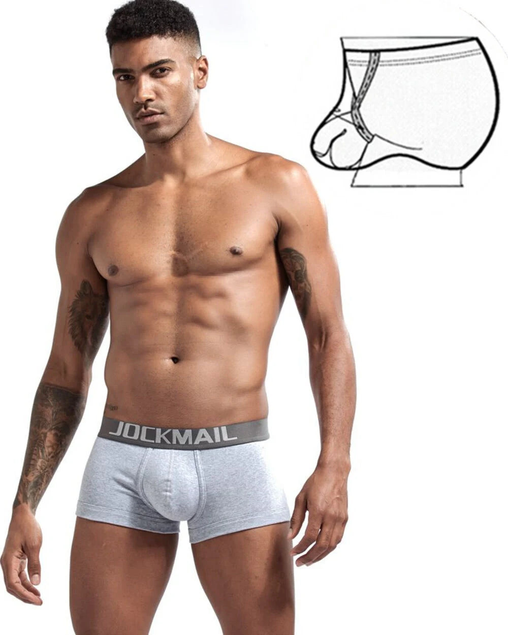 Jockmail Bulgelifter Boxer - Grå - G-Shop AS