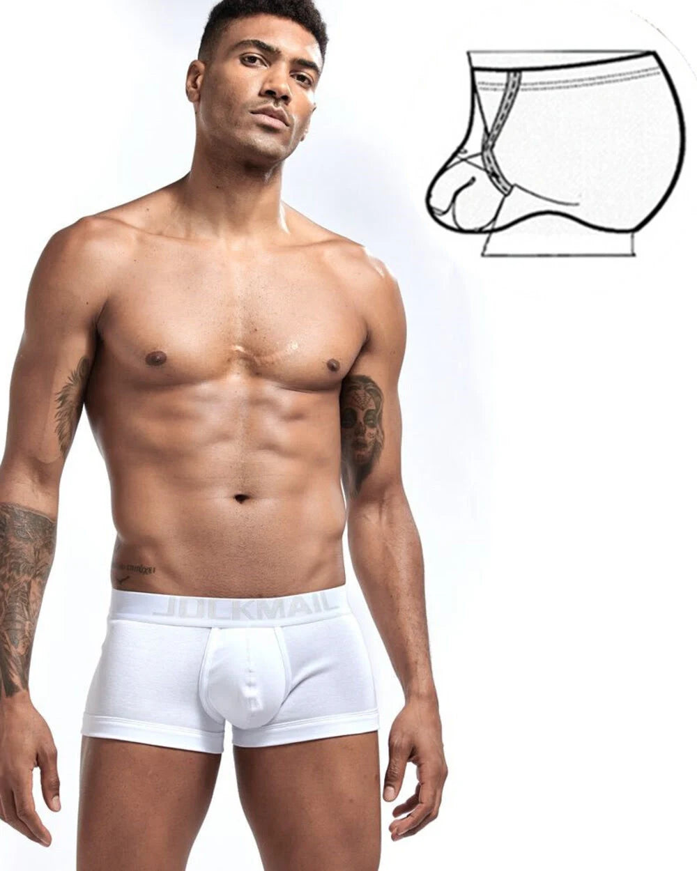 Jockmail Bulgelifter Boxer - Hvit - G-Shop AS