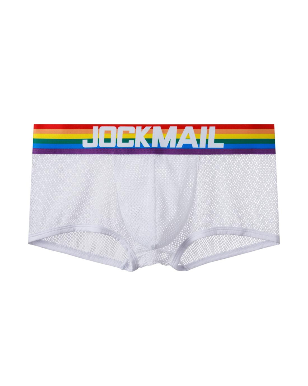 Jockmail Boxer Pride/Hvit Mesh - G-Shop AS