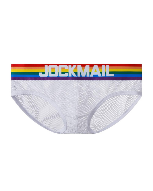 Jockmail Brief Pride Mesh - Hvit - G-Shop AS