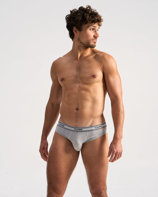 TEAMM8 Classic Cotton Brief - Grey Marle - G-Shop AS