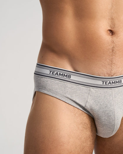 TEAMM8 Classic Cotton Brief - Grey Marle - G-Shop AS
