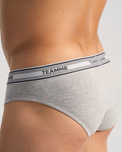 TEAMM8 Classic Cotton Brief - Grey Marle - G-Shop AS
